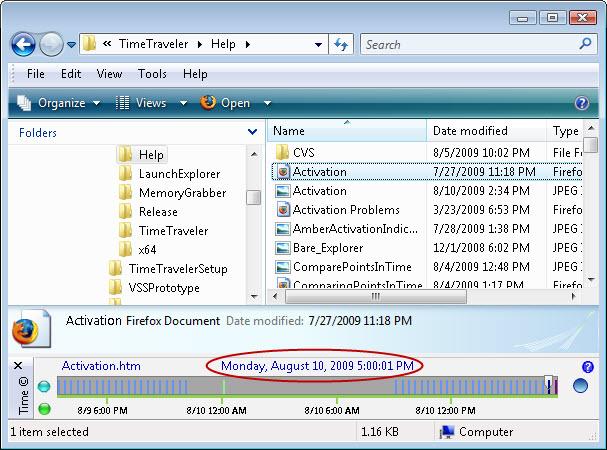 At the previous point-in-time the file is still there