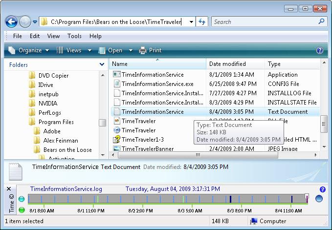 TimeInformationService log location