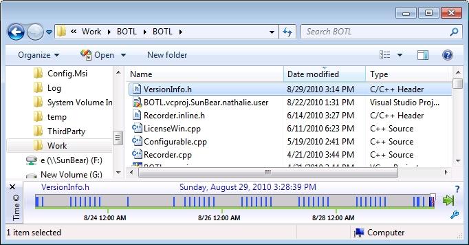 TimeTraveler set at Now. This is the usual Explorer presentation.