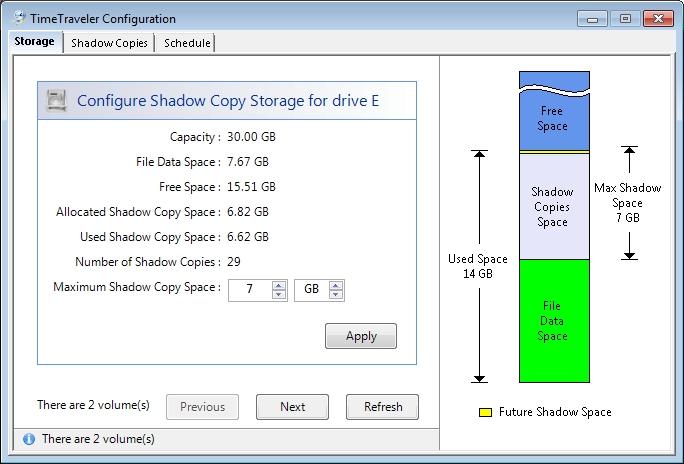 Figure 2: The Configuration form set on the Storage tab